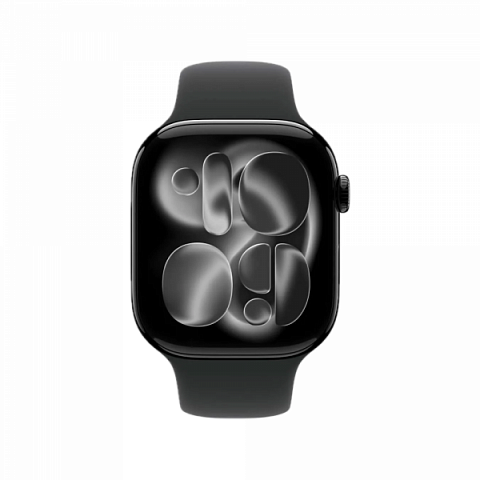 Apple Watch Series 11 46mm Jet Black Aluminum Case with Black Sport Band